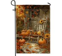 Bandiera da giardino autunnale con zucche arancioni, girasoli, decorazione autunnale, decorazione per prato all'aperto su entrambi i lati, perfetta per la celebrazione del Ringraziamento, 30,5 x 45,7