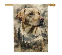 Bandiera da giardino autunnale Labrador Retriever, striscione decorativo per la casa con cani gialli, decorazione per prato esterno su entrambi i lati per l'autunno, arte a tema naturale, 71 x 101 cm