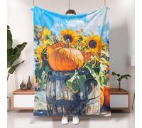 Bandiera da giardino autunnale, zucca arancione, girasole, decorazione per la casa, bandiere da giardino, bandiera da cortile in iuta su entrambi i lati, decorazione per esterni, 152 x 203 cm