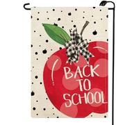 Bandiera Da Giardino Back To School Apples 30X45Cm Bandiera Da Esterno Doppia Faccia Non Sbiadisce Facilmente Bandiere Da Giardino Per Il Portico Prato Feste