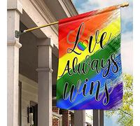 Bandiera Da Giardino Bandiera Da Cortile Durevole Bandiere All'Aperto Decorazione Per Patio Interni Giardino L'Amore Vince Sempre, Il Colore Dell'Arcobaleno Del Mese Dell'Orgoglio Lgbt S