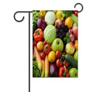 Bandiera da giardino, bandiere da giardino con stampa di frutta e verdura, bandiere da giardino di benvenuto, bandiera stagionale per patio, prato, casa, decorazione esterna