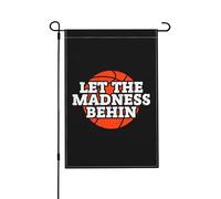 Bandiera Da Giardino Basketball Let The Madness Begin Bandiera Verticale Lavabile Bandiere Decorative Colori Vivaci Garden Flag Per Esterno Feste Festival 30X45CM