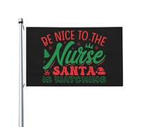 Bandiera Da Giardino Be Nice To The Nurse Santa Is Watching Garden Flag Durevole Bandiera Da Cortile Colore Vivido Bandiere Decorative Per 90X152CM
