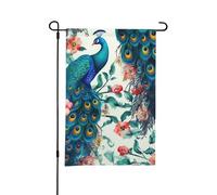 Bandiera Da Giardino Beautiful Peacock Flowers Bandiera Da Cortile Resistente Al Sole Bandiere Decorative Colore Vivido Garden Flag Per Esterno Festival Celebrazioni 30X45CM