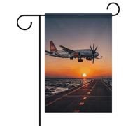 Bandiera da giardino "Benvenuto", bandiera romantica con tramonto, primavera, estate e fiori, 12 x 18 pollici, decorazione da esterno bifacciale per primavera, inverno e fattoria, resistente allo sb