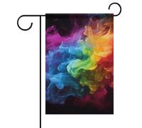 Bandiera da giardino "Benvenuto" con motivo floreale arcobaleno, primavera estate, 12x18 pollici, decorazione da esterno bifacciale per primavera, inverno, fattoria, resistente allo sbiadimento e fa