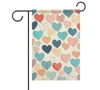 Bandiera da giardino "Benvenuto" con scarabocchi giocosi, primavera, estate, floreale, 12x18 pollici, decorazione da esterno bifacciale per primavera, inverno, fattoria, resistente allo sbiadimento