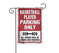 Bandiera da giardino, benvenuto, giocatore di basket, solo parcheggio, bandiera da giardino, piccola bandiera da giardino divertente