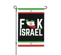 Bandiera da giardino bifacciale 12x18, FK Fuck Israel, nessuna guerra con l'Iran, io sto con l'Iran, bandiere da giardino per la pace, striscione decorativo per esterni, 12x18