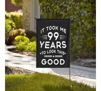 Bandiera da giardino bifacciale "Buon 99° compleanno" 12,5"x18" pollici