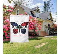 Bandiera da giardino bifacciale con bandiera della Repubblica Dominicana a forma di farfalla, 28x40 pollici, decorazione per esterni