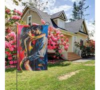 Bandiera da giardino bifacciale con dipinto a olio raffigurante una coppia che si abbraccia, decorazione da esterno per cortile, 28x40 pollici
