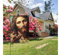 Bandiera da giardino bifacciale con la scritta "Divina Misericordia" di Christian Mural, decorazione per esterni da 28x40 pollici