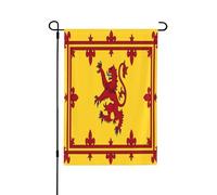 Bandiera da giardino bifacciale con leone rampante scozzese, realizzata in resistente materiale PC, adatta a tutte le stagioni per prato, portico e giardino.