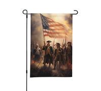 Bandiera da giardino bifacciale con poster della guerra d'indipendenza americana, decorazione per esterni da 12 x 18 pollici