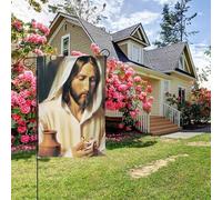 Bandiera da giardino bifacciale con ritratto di Gesù, stile A, 28x40 pollici, decorazione per esterni