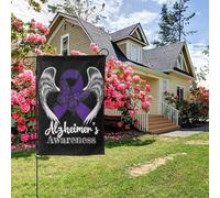 Bandiera da giardino bifacciale con scritta "Alzheimer", decorazione per esterni da 28x40 pollici