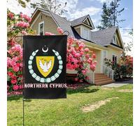 Bandiera da giardino bifacciale con stemma di Cipro del Nord, decorazione per esterni da 28x40 pollici