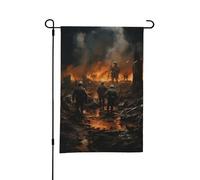 Bandiera da giardino bifacciale in stile C con poster della prima guerra mondiale, decorazione per esterni da 12 x 18 pollici
