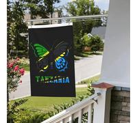 Bandiera da giardino bifacciale per esterni con bandiera della Tanzania a forma di farfalla, 2x3 piedi