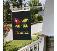 Bandiera da giardino bifacciale per esterni con farfalla del Togo, 2x3 piedi