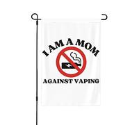 Bandiera da giardino bifacciale "Sono una mamma contro lo svapo", cartello da giardino per esterni, decorazione per le feste, 28"X40"