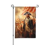 Bandiera da giardino bifacciale stile A con poster della guerra d'indipendenza americana, decorazione per esterni da 12 x 18 pollici