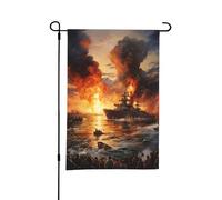 Bandiera da giardino bifacciale stile A con poster dell'attacco giapponese a Pearl Harbor, decorazione per esterni da 12 x 18 pollici