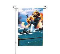 Bandiera da giardino bifacciale stile "Attacco di Pearl Harbor", decorazione per esterni da 12 x 18 pollici