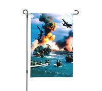 Bandiera da giardino bifacciale stile B "Attacco di Pearl Harbor", decorazione per esterni da 12 x 18 pollici