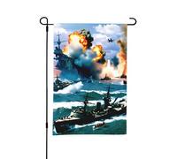 Bandiera da giardino bifacciale stile C "Attacco di Pearl Harbor", decorazione per esterni da 12 x 18 pollici