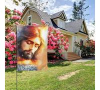 Bandiera da giardino bifacciale stile C con murale cristiano "Divina Misericordia di Dio", decorazione per esterni da 28x40 pollici