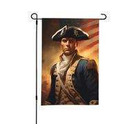 Bandiera da giardino bifacciale stile C con poster della guerra d'indipendenza americana, decorazione per esterni da 12 x 18 pollici
