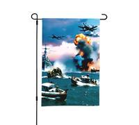 Bandiera da giardino bifacciale stile D "Attacco di Pearl Harbor", decorazione per esterni da 12 x 18 pollici