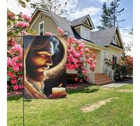 Bandiera da giardino bifacciale stile F con murale cristiano "Divina Misericordia di Dio", decorazione per esterni da 28x40 pollici