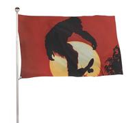 Bandiera Da Giardino Bigfoot Riding A Skateboard Sunset,Style Garden Flag Lavabile Bandiera Da Cortile Premium Bandiere Decorative Per Celebrazioni Esterno Feste 90X152CM