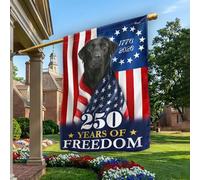 Bandiera da giardino Black Labrador Retriever 1776-2026 250 Years Piccola