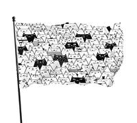 Bandiera Da Giardino Black White Cat Cute Smile Kitten Funny Animal Bandiera Da Cortile Lavabile Garden Flag Antivento Bandiere Decorative Per Esterno Festival Celebrazioni 90X152CM