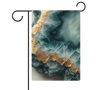 Bandiera da giardino blu chiaro oro marmo verde smeraldo festa stagionale juta doppia faccia casa cortile bandiere esterne 30,5 x 45,7 cm