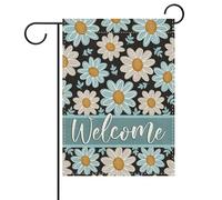 Bandiera da giardino Blue White Daisy Botanical Spring Flower Arrangements