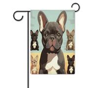Bandiera da giardino, bulldog francese con stampa carina, bandiere da giardino di benvenuto, bandiera stagionale da cortile per patio, prato, casa, decorazione esterna