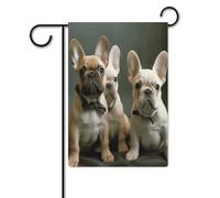 Bandiera da giardino, bulldog francese cuccioli stampa bandiere da cortile, bandiere da giardino di benvenuto, bandiera stagionale da cortile per patio, prato, casa, decorazione esterna