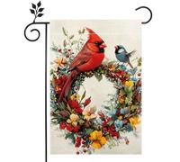 Bandiera da Giardino Cardinal Bird Spring Summer Welcome Flower Striscione