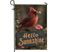 Bandiera da giardino cardinale, bandiera rossa con uccellino rosso, decorazione per la casa, bandiera da giardino su entrambi i lati, decorazione per prato all'aperto per giornate di sole, 30,5 x 45,7