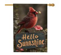 Bandiera da giardino cardinale, bandiera rossa con uccellino rosso, decorazione per la casa, bandiera da giardino su entrambi i lati, decorazione per prato all'aperto per giornate di sole, 71 x 101 cm