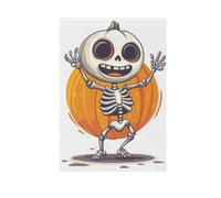 Bandiera da giardino, carino scheletro danza e zucca, striscione stampato su entrambi i lati esterno decorazione per feste all'aperto decorazione per la casa 30,5 x 45,7 cm