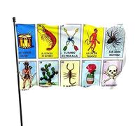 Bandiera da Giardino Carte Loteria Messicane Colorate Cortile Casa Decorazione Esterna Bandiere Bandiere per Prato Patio 3x5 Ft