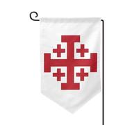 Bandiera da giardino cattolica JerAmericanlem con croce, 30x45 cm, bifacciale, piccola, per esterni, giardino,
