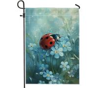 Bandiera da giardino coccinella, bandiera decorativa per la casa, con insetti rossi, bandiera floreale da cortile, decorazione per prato esterno, 30,5 x 45,7 cm